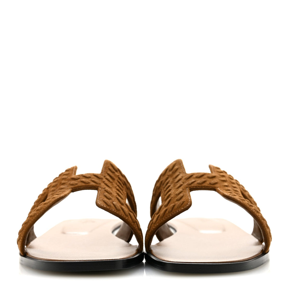 Hermès - Suede Goatskin Braided Oran Sandals