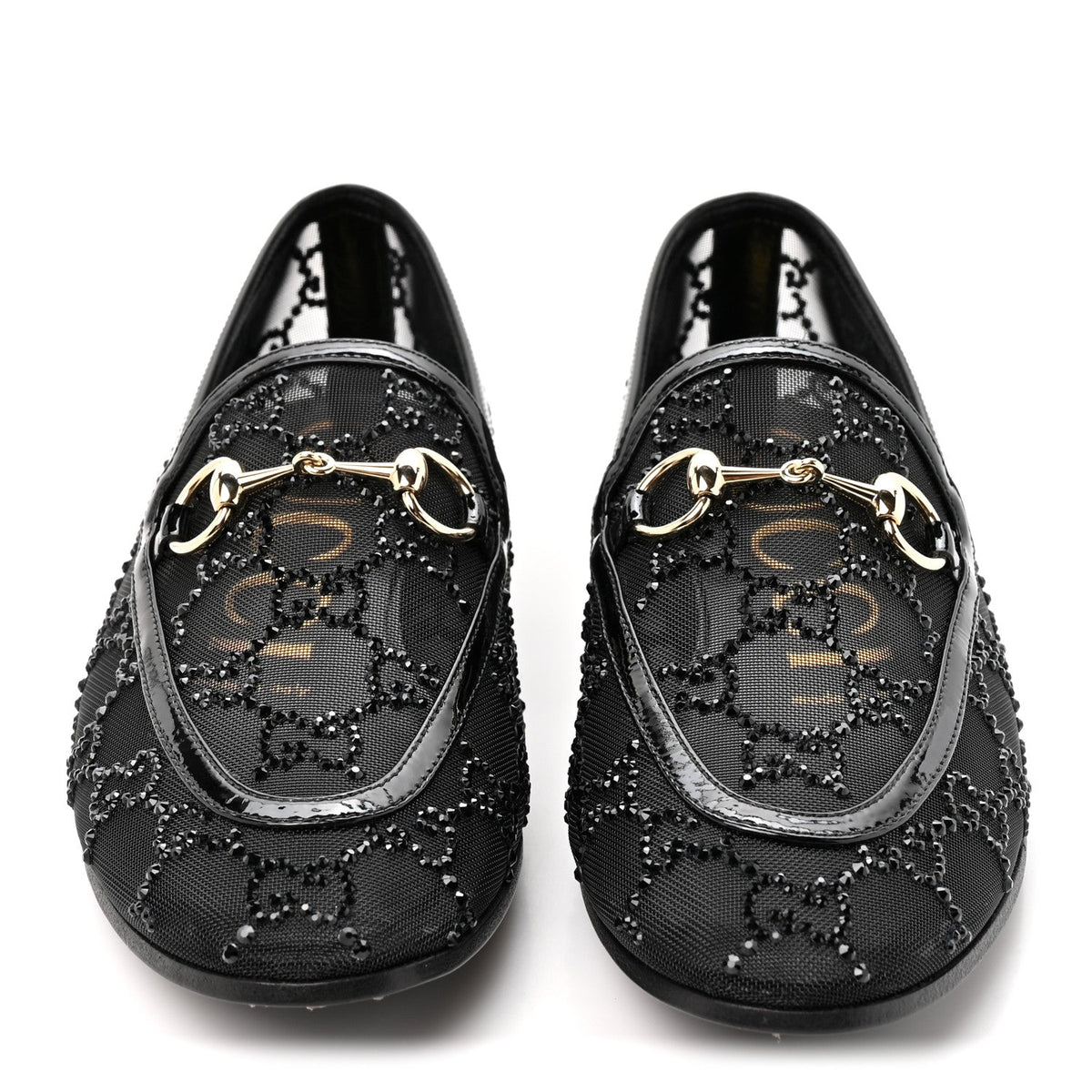 Gucci - Tela Retino Kid Scamosciato Crystal GG Monogram Jordaan Loafer