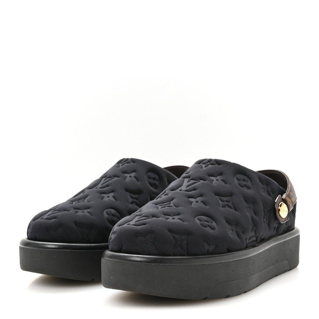 Louis Vuitton - Nylon Embossed Monogram Aspen Platform Clog Mules