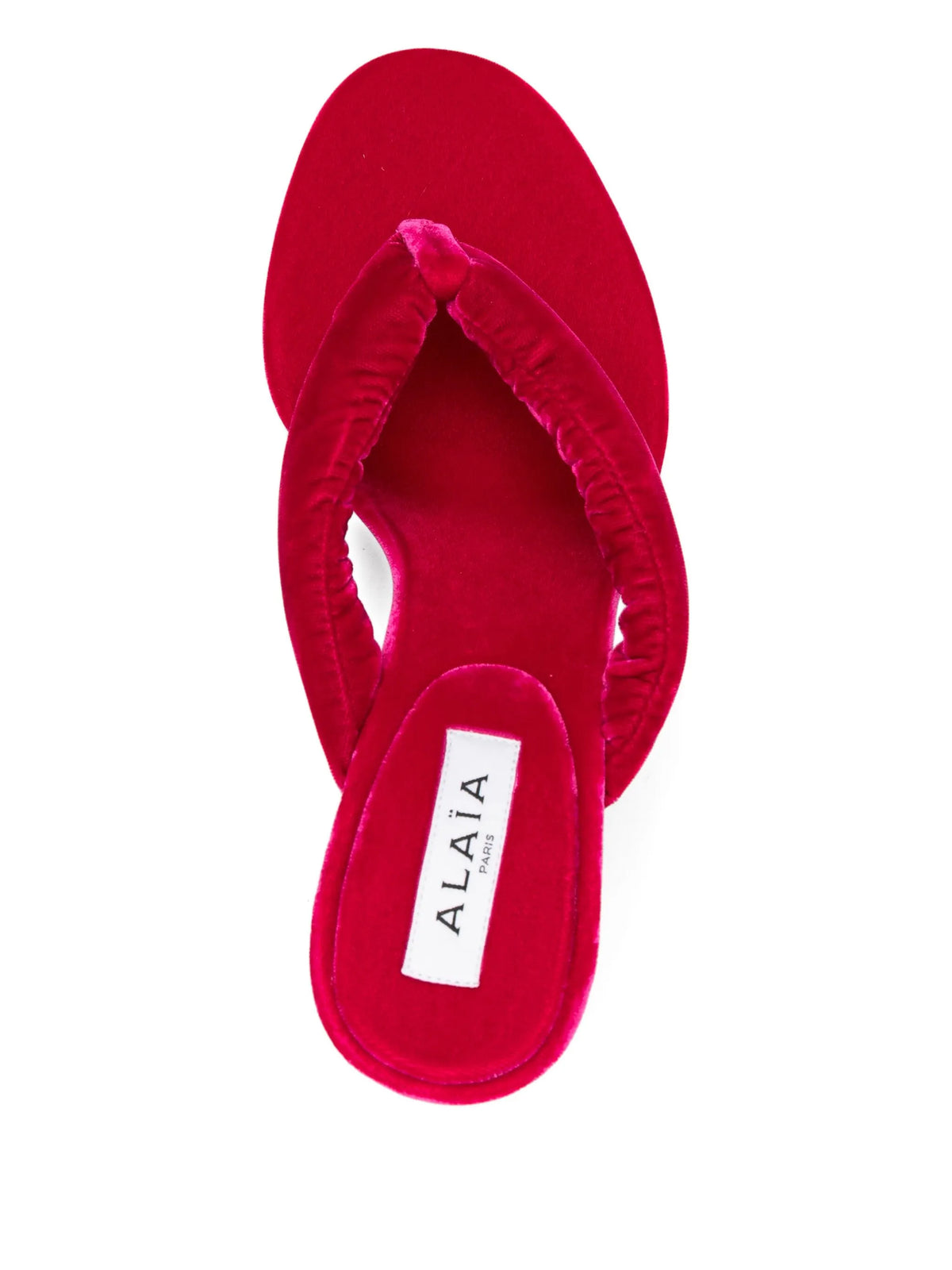 Alaïa - 90mm Velvet Thong Mules