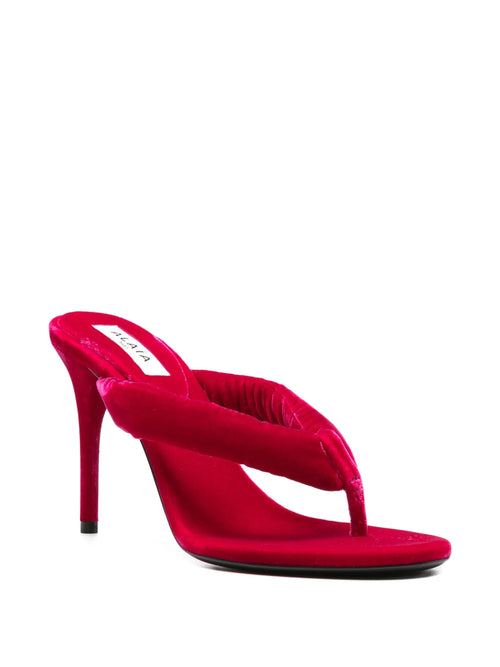 Alaïa - 90mm Velvet Thong Mules