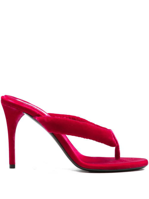 Alaïa - 90mm Velvet Thong Mules