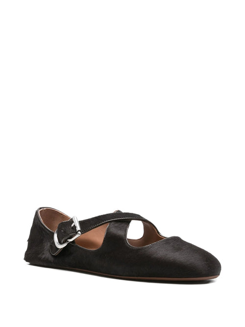 Alaïa - Buckle Cross-strap Ballet Flats