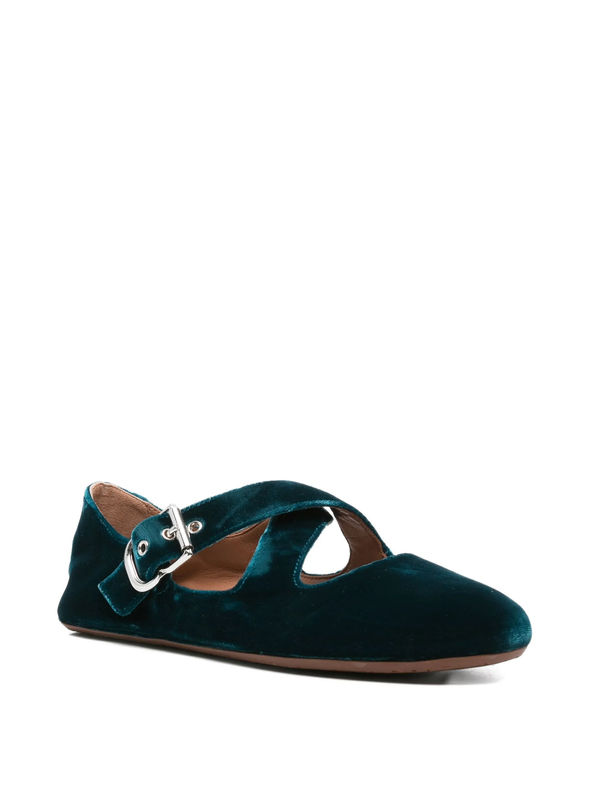 Alaïa - Criss Cross Ballet Flats - Teal Blue