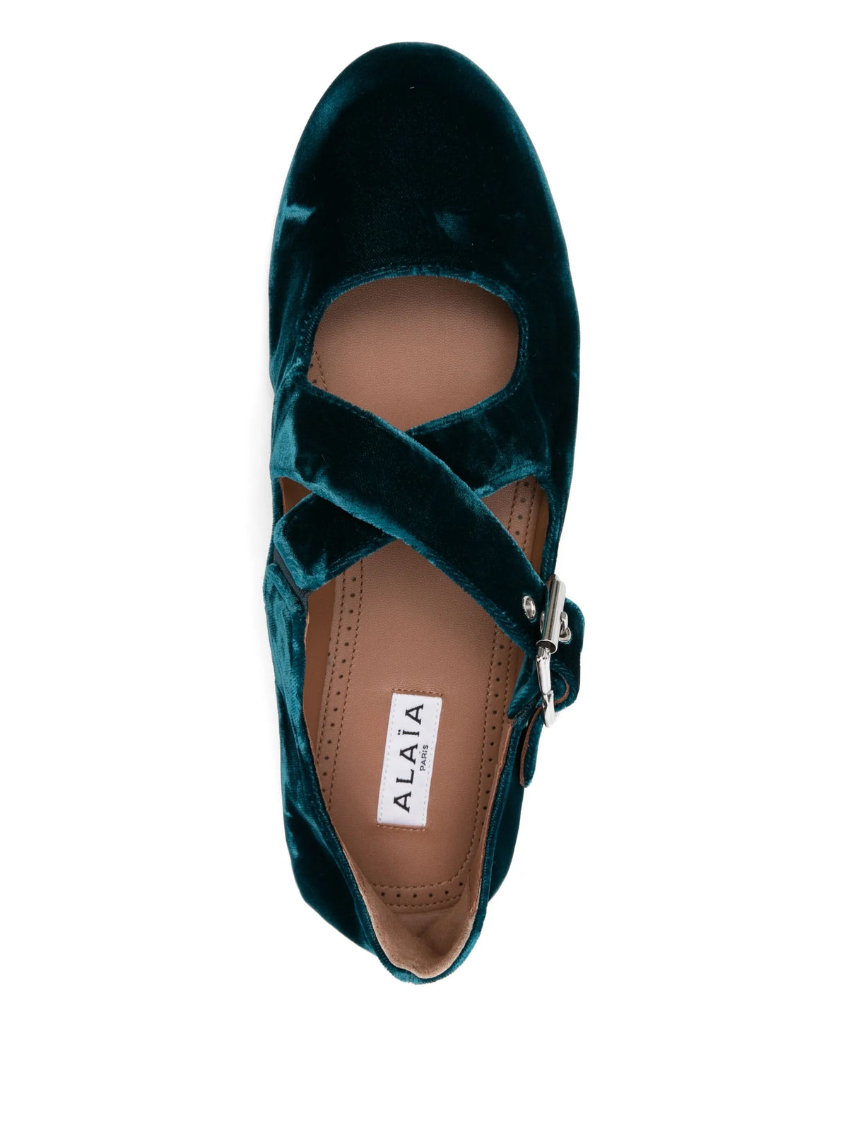 Alaïa - Criss Cross Ballet Flats - Teal Blue