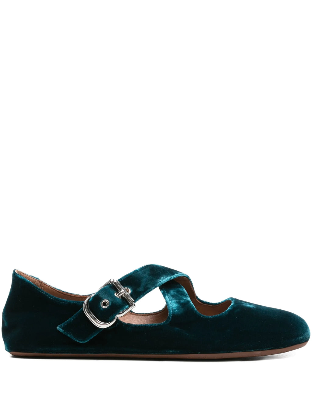 Alaïa - Criss Cross Ballet Flats - Teal Blue
