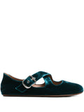 Alaïa - Criss Cross Ballet Flats - Teal Blue