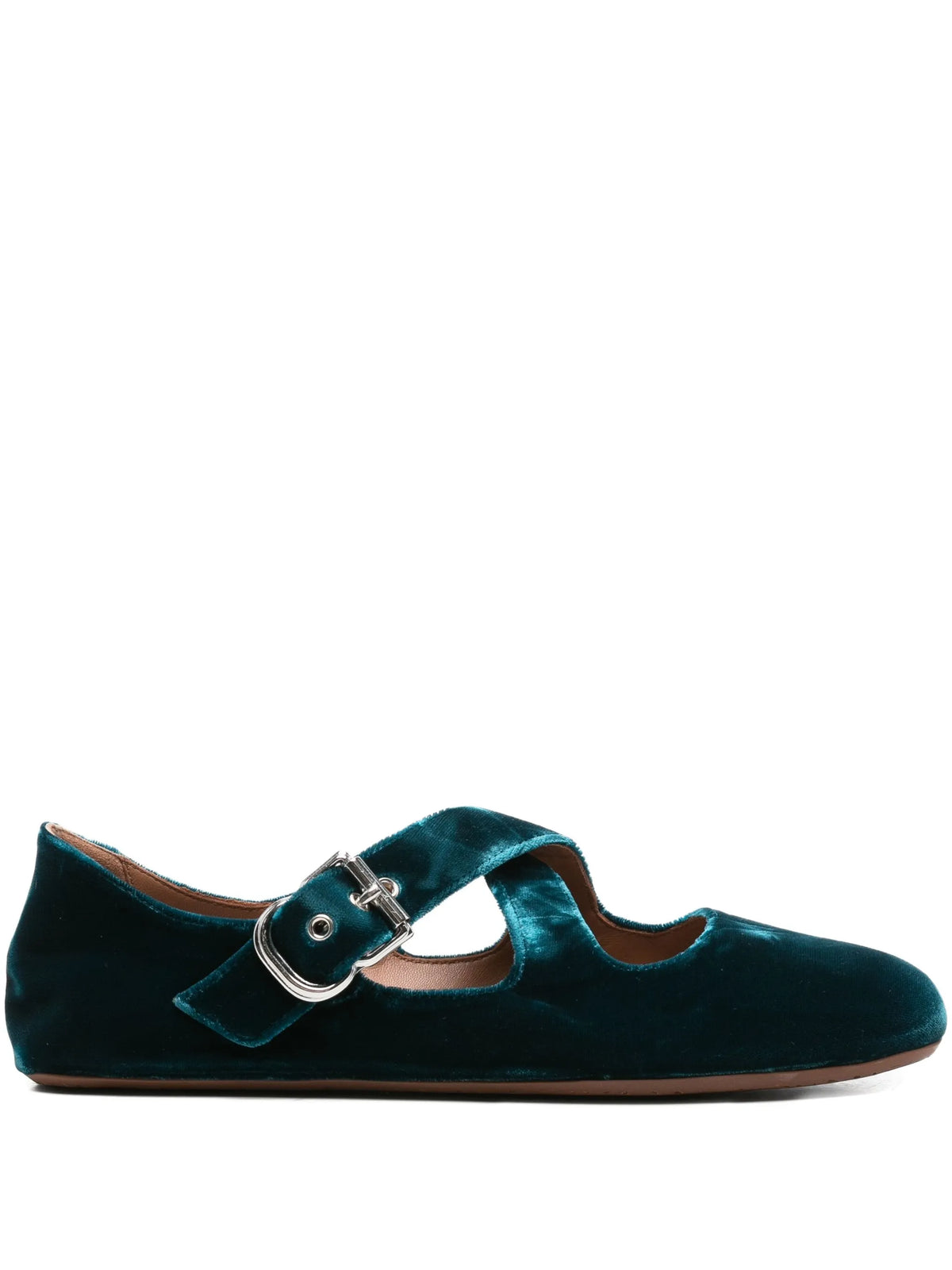 Alaïa - Criss Cross Ballet Flats - Teal Blue