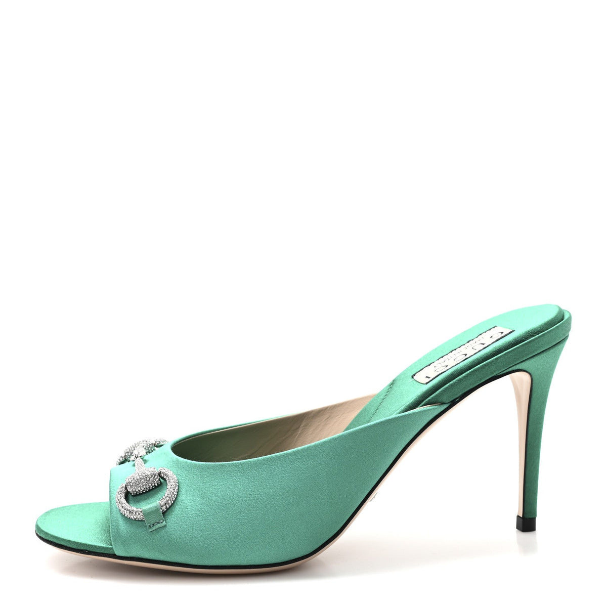 Gucci - Raso Seta Malaga Kid Crystal Horsebit Sandals