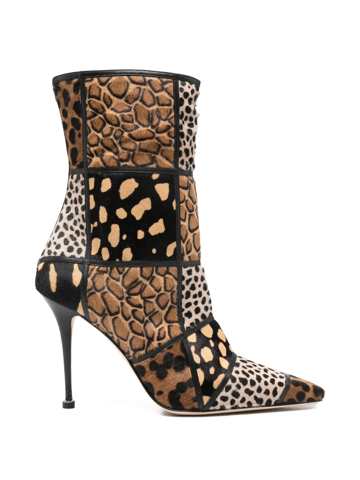 Manolo Blahnik - Trulona Patchwork Stiletto Ankle Boots