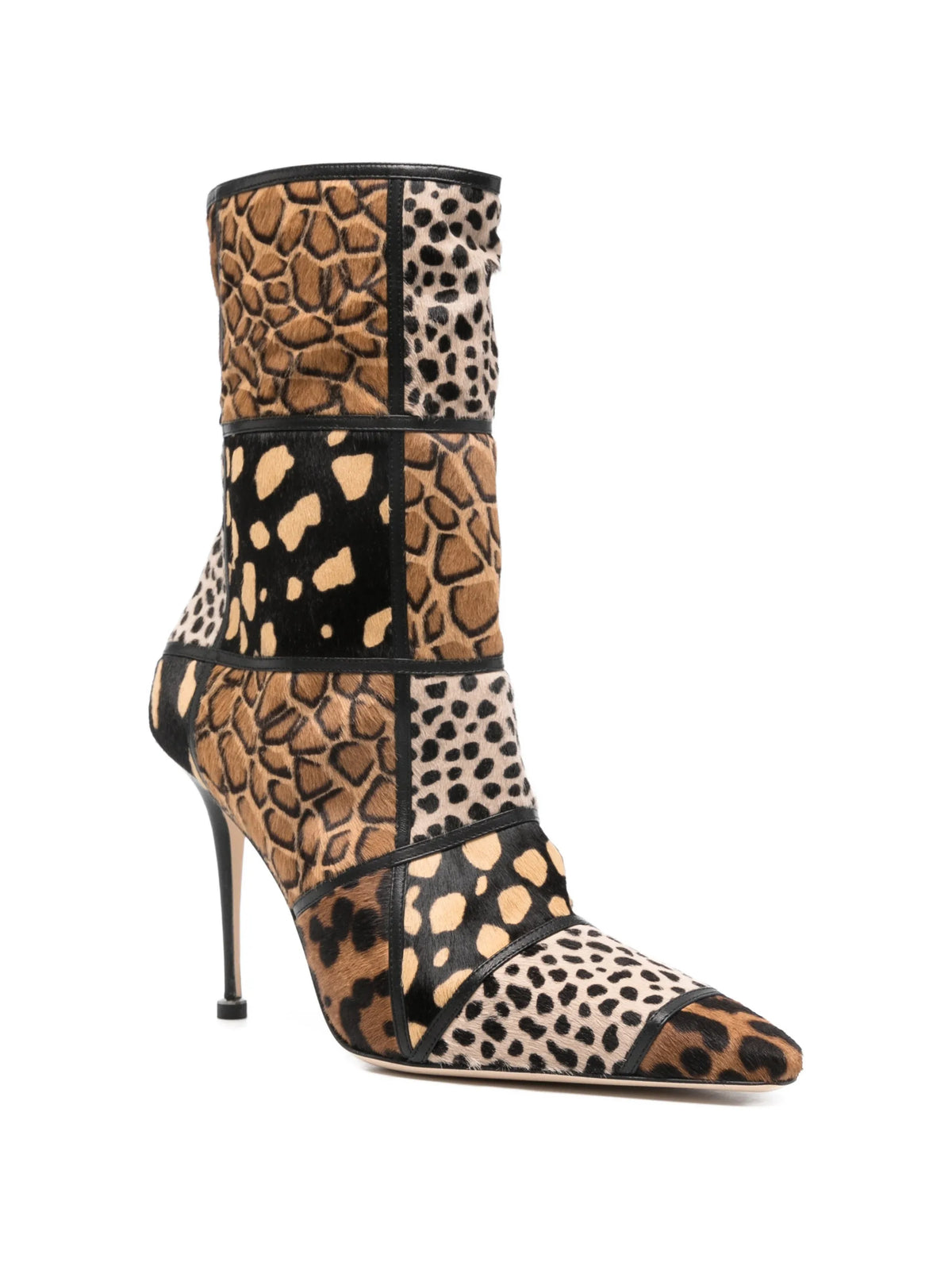 Manolo Blahnik - Trulona Patchwork Stiletto Ankle Boots