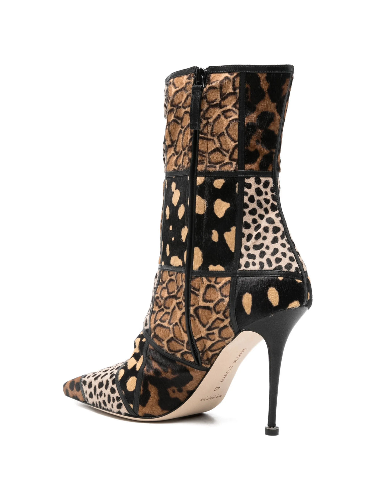 Manolo Blahnik - Trulona Patchwork Stiletto Ankle Boots