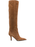 Amina Muaddi - Brenda 80 Calf Suede Knee-high Boot 80mm