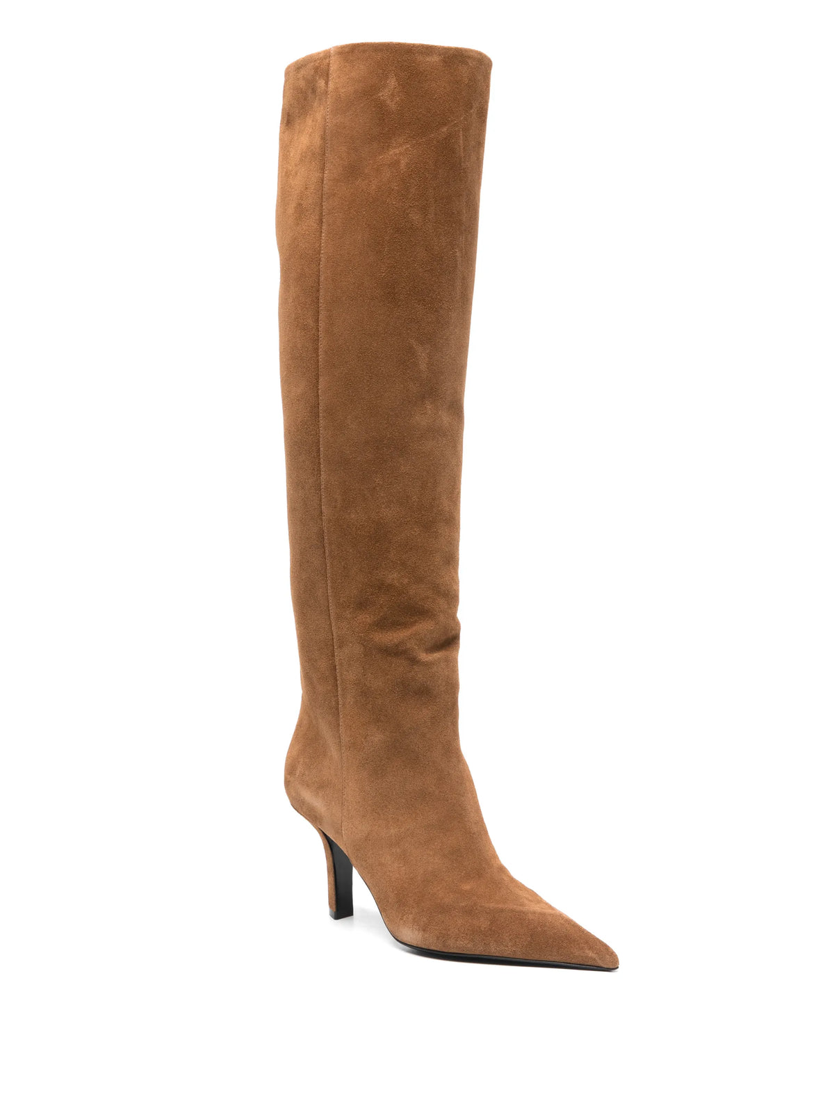 Amina Muaddi - Brenda 80 Calf Suede Knee-high Boot 80mm