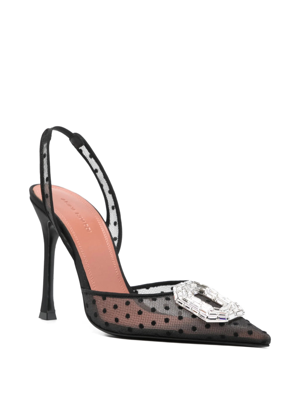 Amina Muaddi - Camelia Lace Polka-dot Pumps