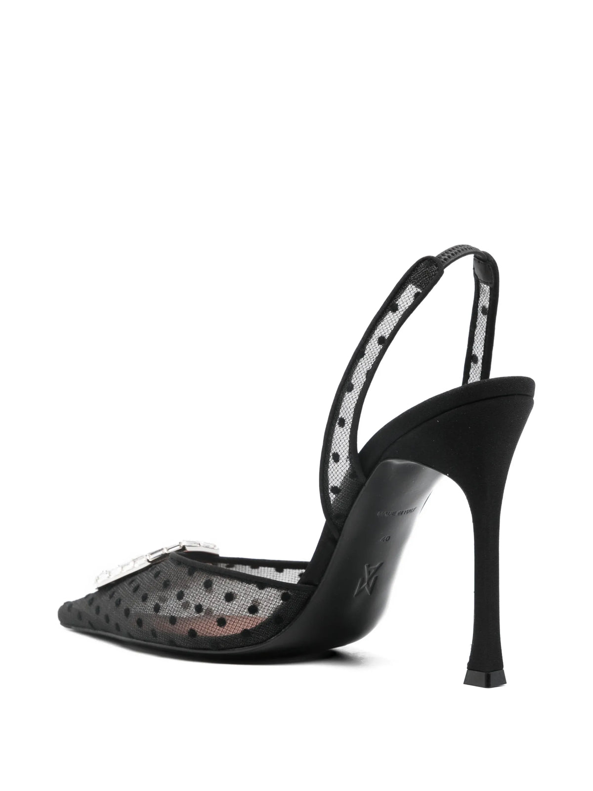 Amina Muaddi - Camelia Lace Polka-dot Pumps