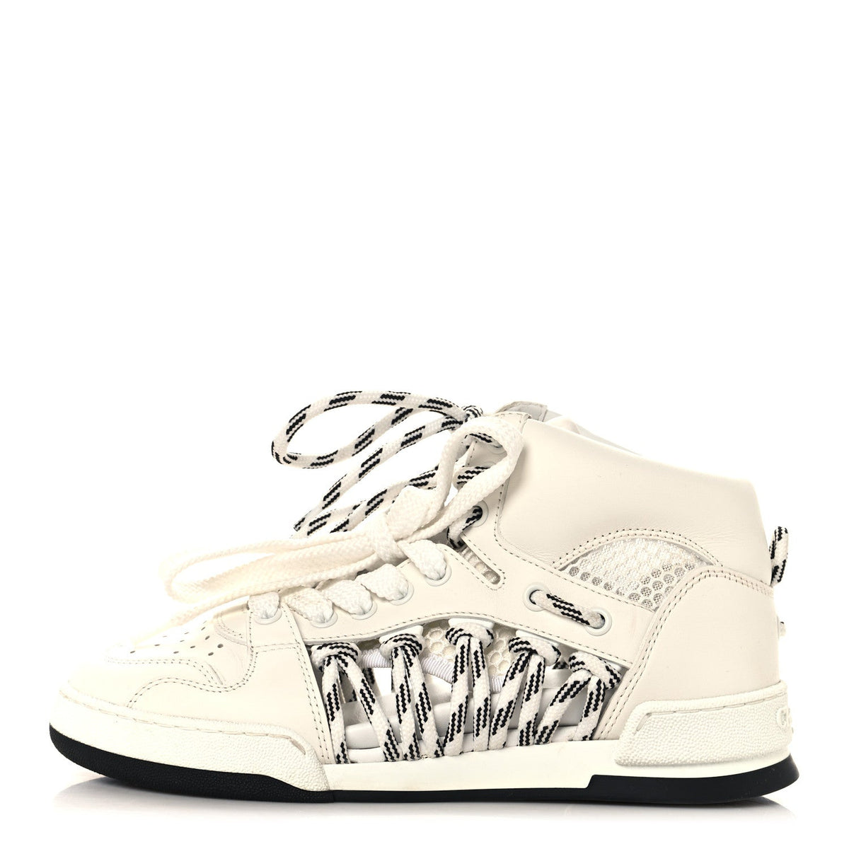 Dior - Calfskin Mesh Cutout High Top Sneakers
