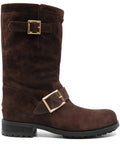 Jimmy Choo - Buckle Biker Suede Boots