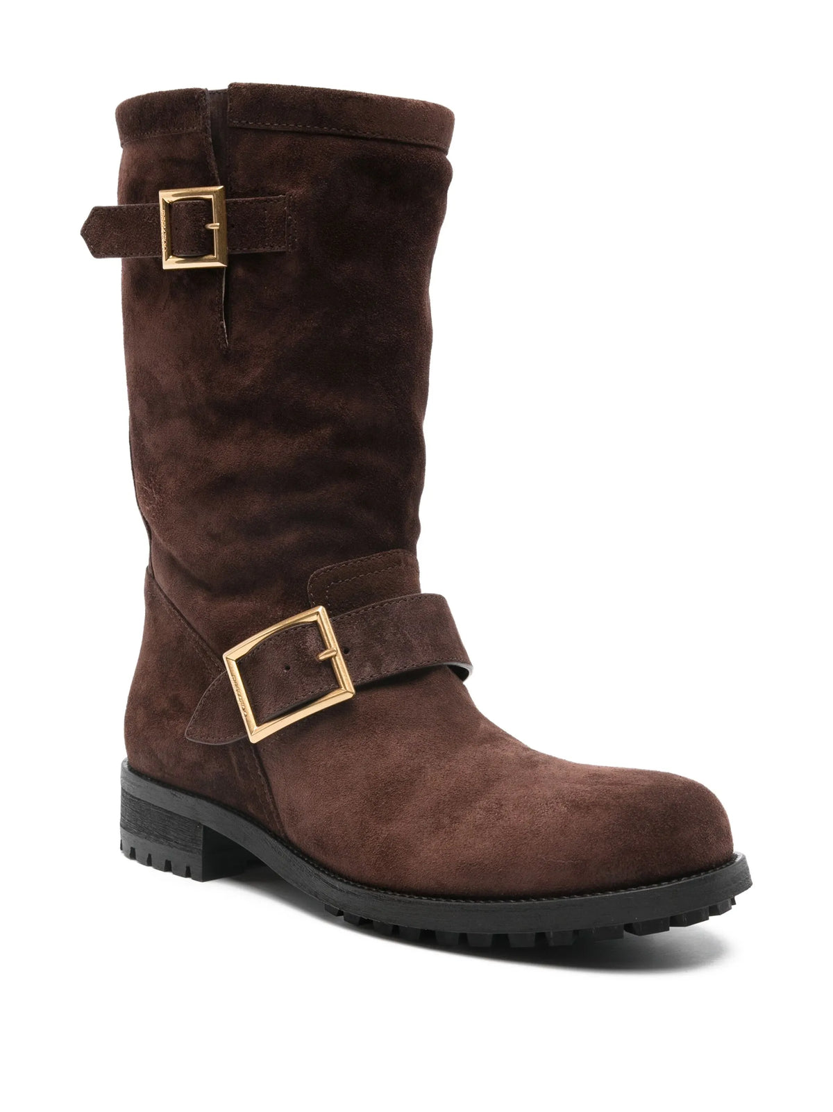 Jimmy Choo - Buckle Biker Suede Boots