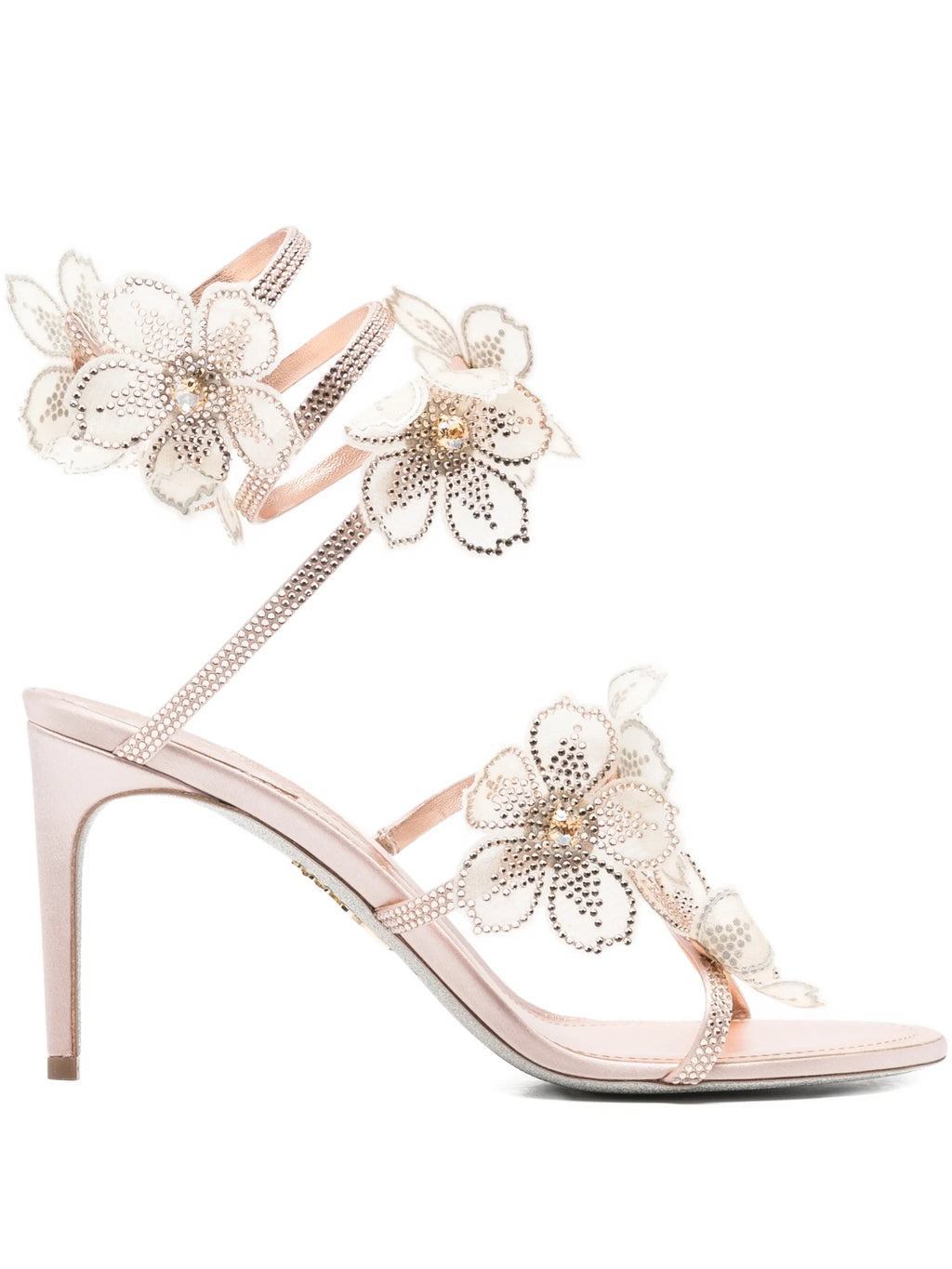 René Caovilla - Floriane Flowers Strass Embellished Heeled Sandals