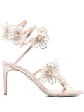 René Caovilla - Floriane Flowers Strass Embellished Heeled Sandals