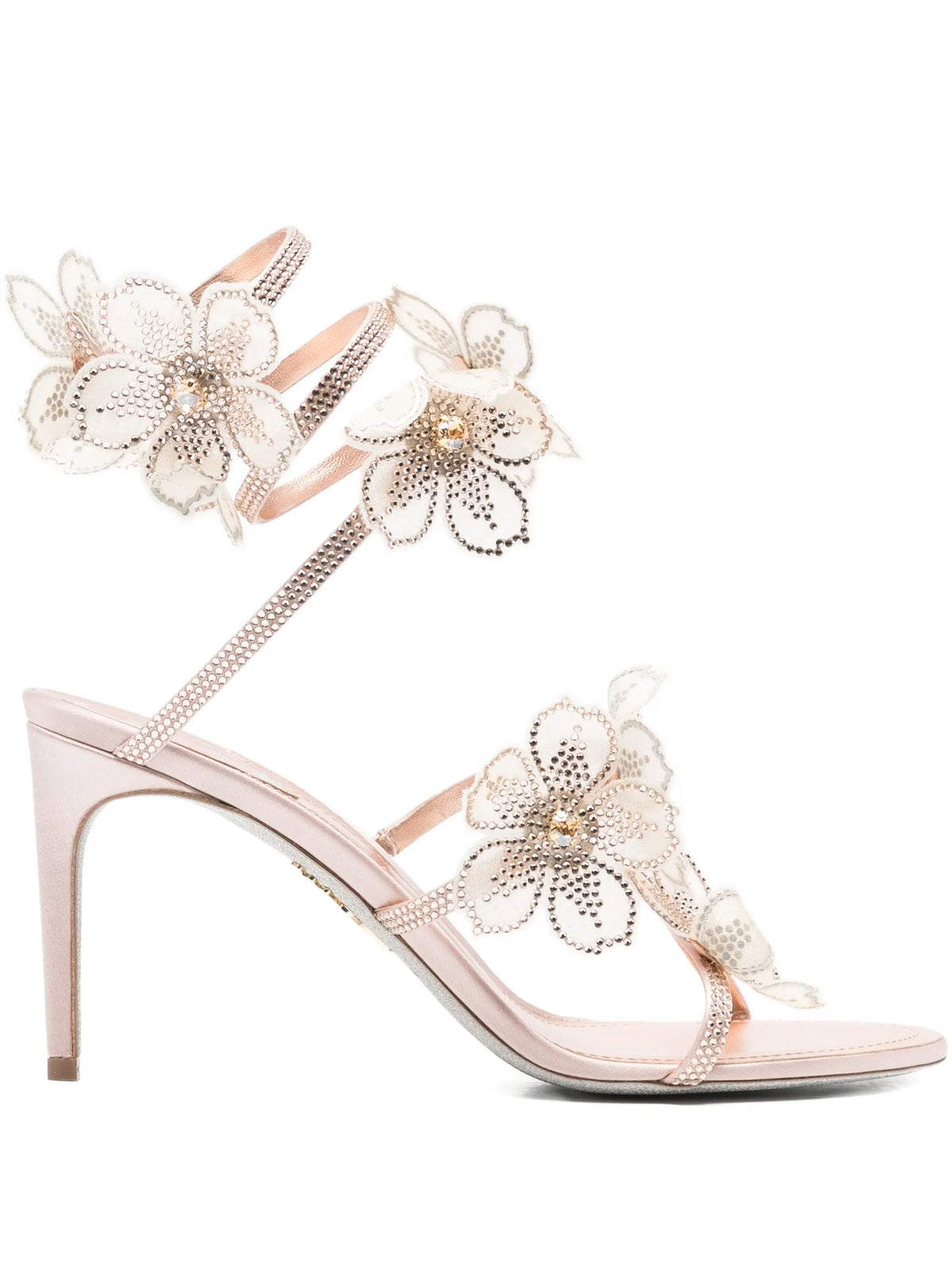 René Caovilla - Floriane Flowers Strass Embellished Heeled Sandals