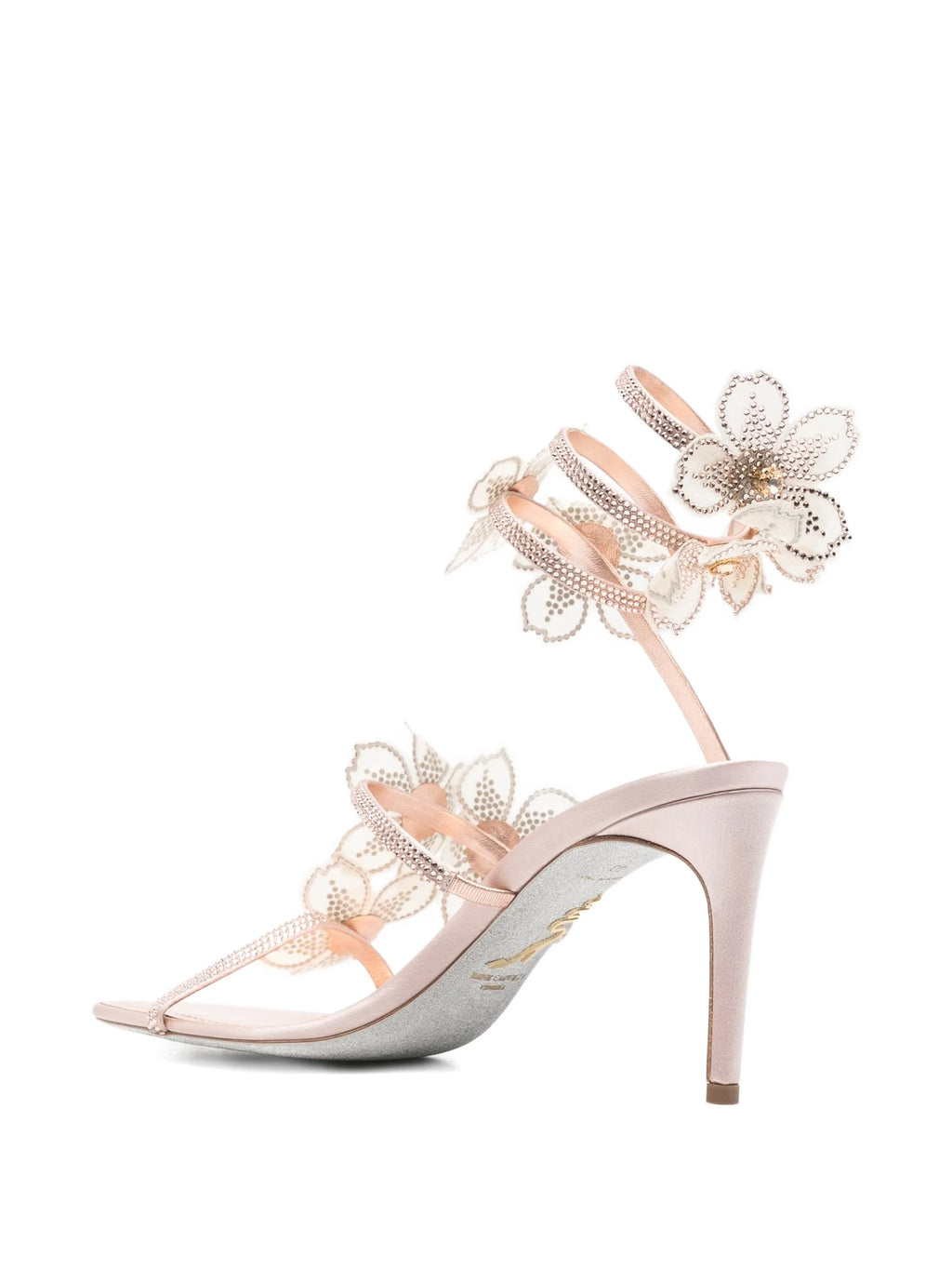 René Caovilla - Floriane Flowers Strass Embellished Heeled Sandals