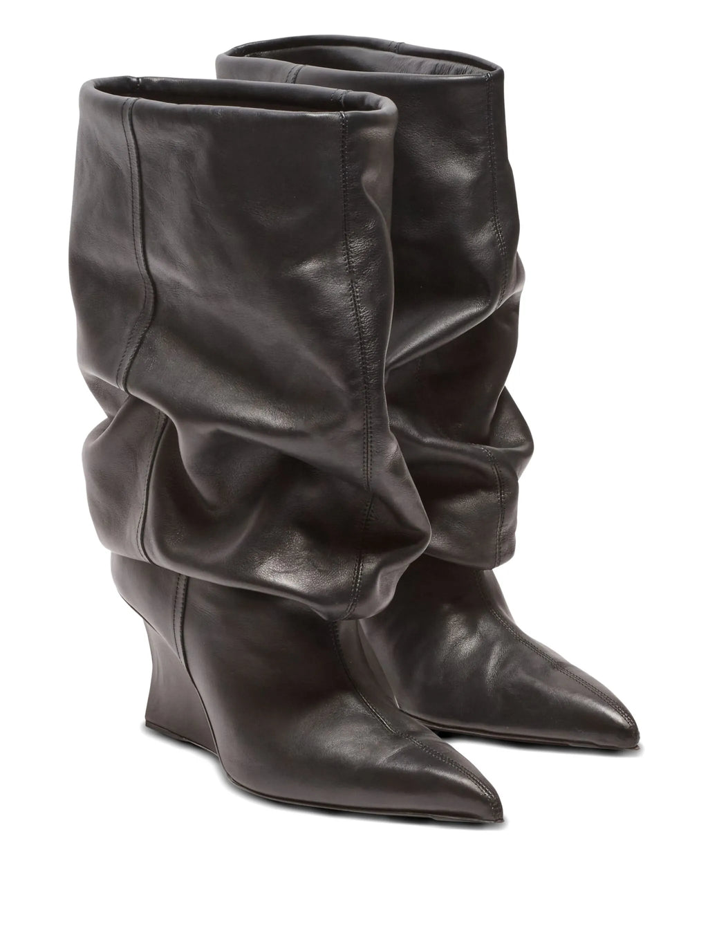 Balmain - 75mm Slouchy Wedge Ankle Boots