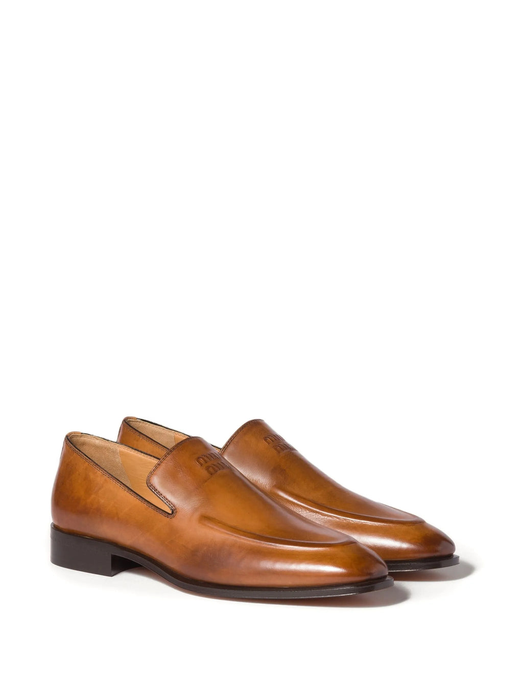 Miu Miu - Embossed-logo Loafers