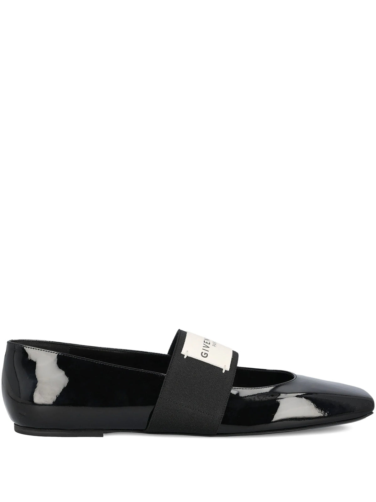 Givenchy - Sliced Square Ballerinas In Patent Leather