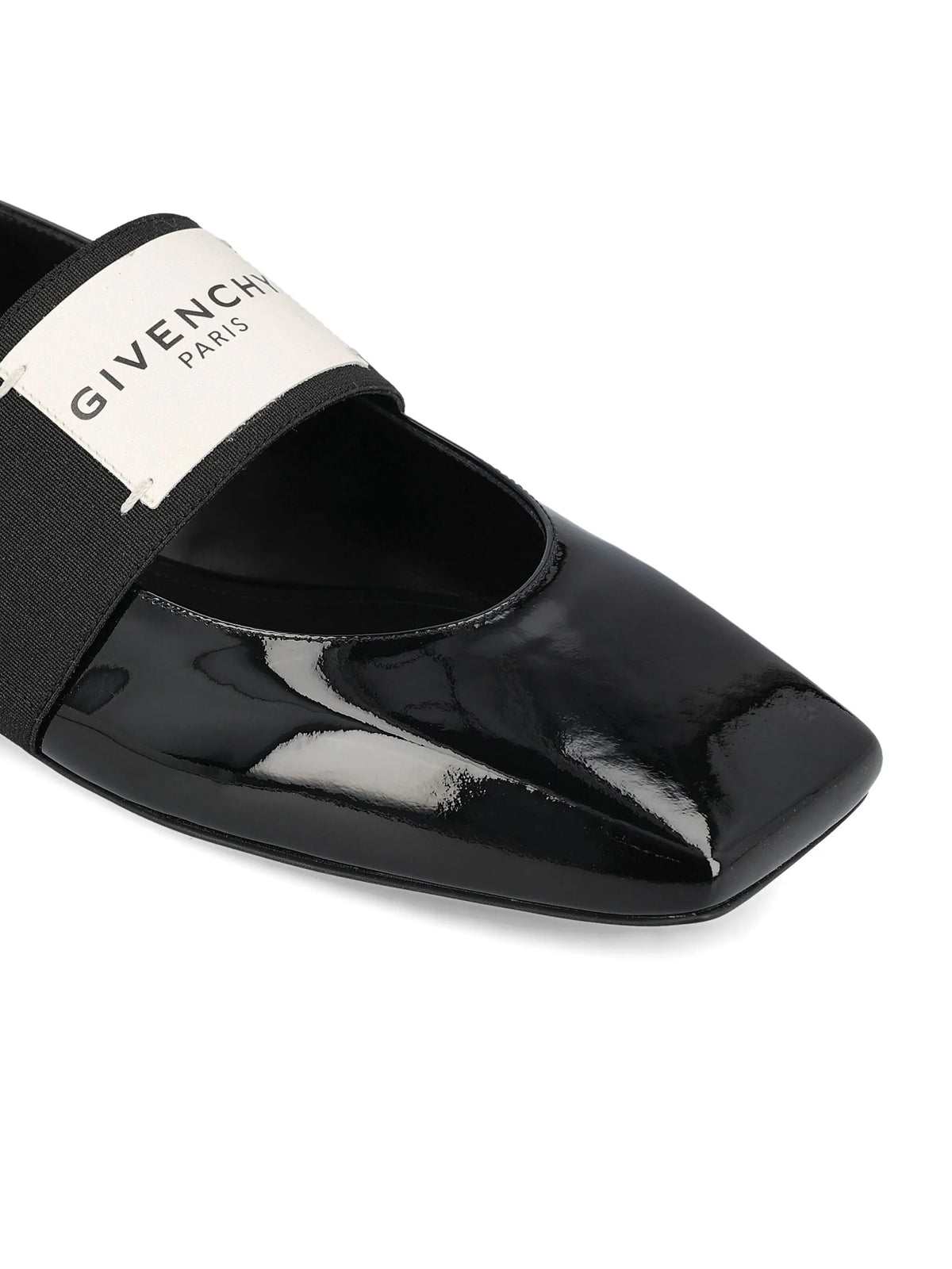 Givenchy - Sliced Square Ballerinas In Patent Leather