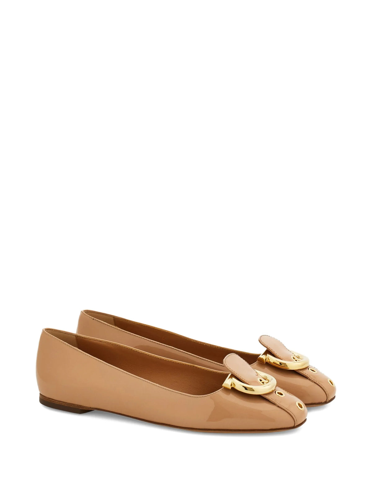 Ferragamo - Gancini Metal Flat Ballerinas