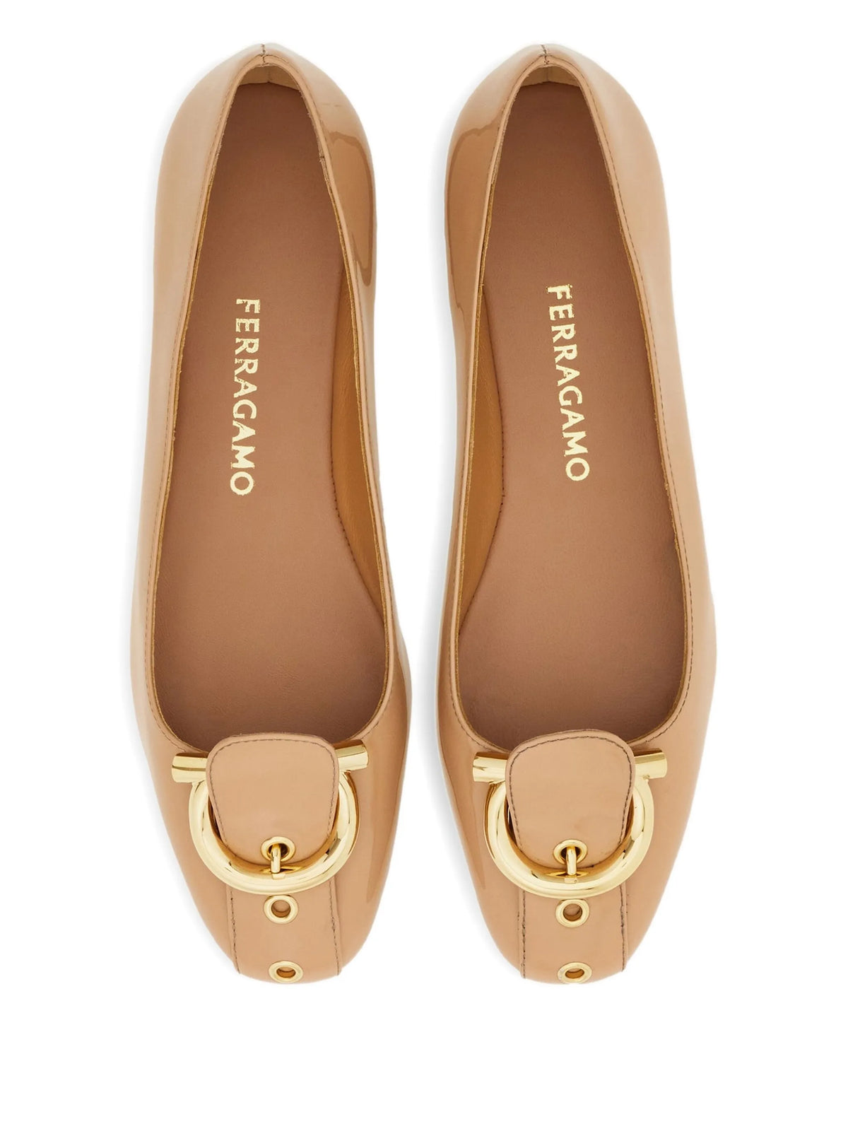 Ferragamo - Gancini Metal Flat Ballerinas