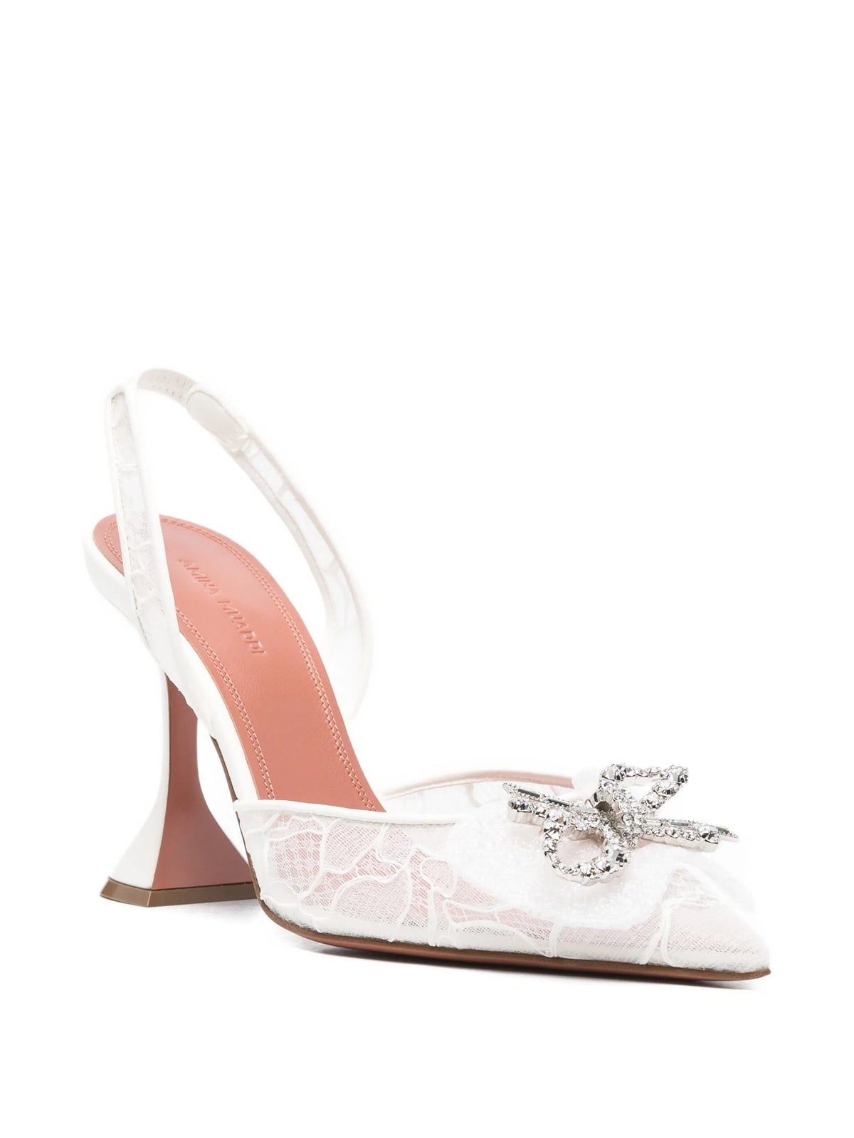 Amina Muaddi - Rosie Lace-embellished Slingback Pumps