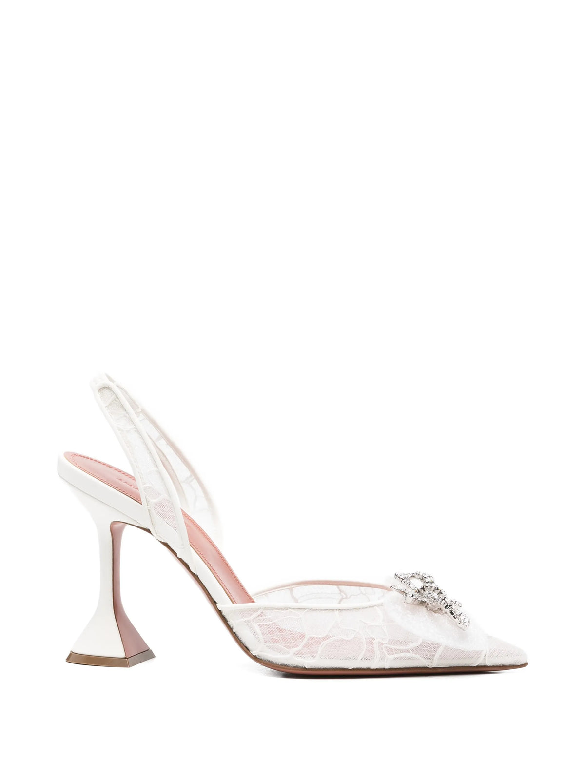 Amina Muaddi - Rosie Lace-embellished Slingback Pumps