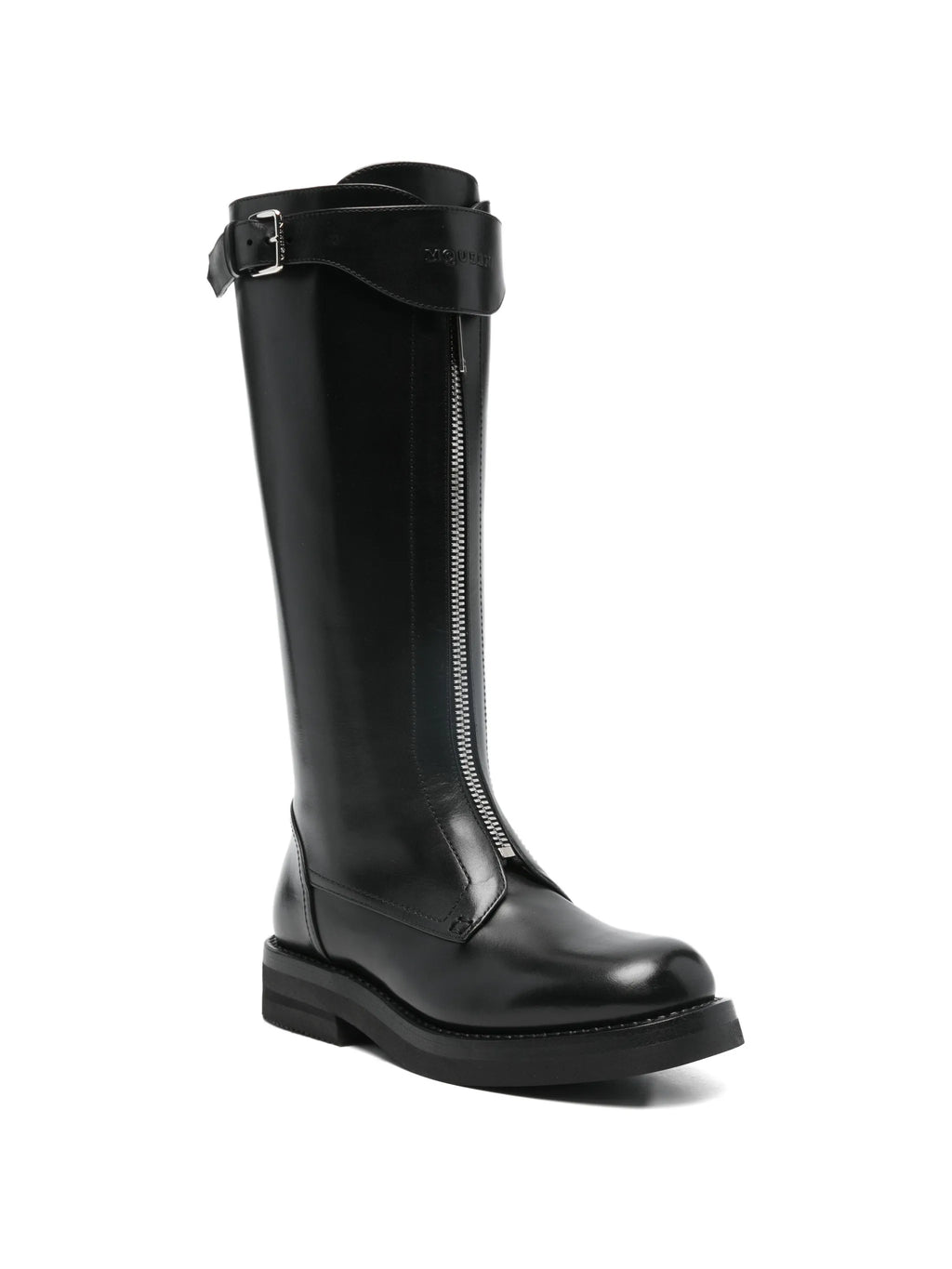 Alexander McQueen - Countryside Buckle Leather Knee Boots