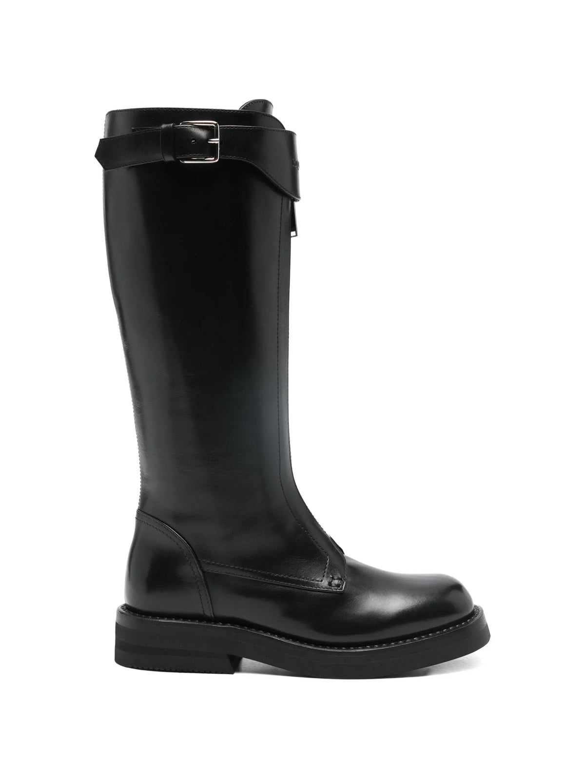 Alexander McQueen - Countryside Buckle Leather Knee Boots