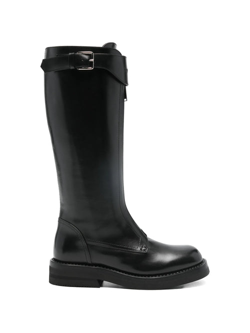 Alexander McQueen - Countryside Buckle Leather Knee Boots