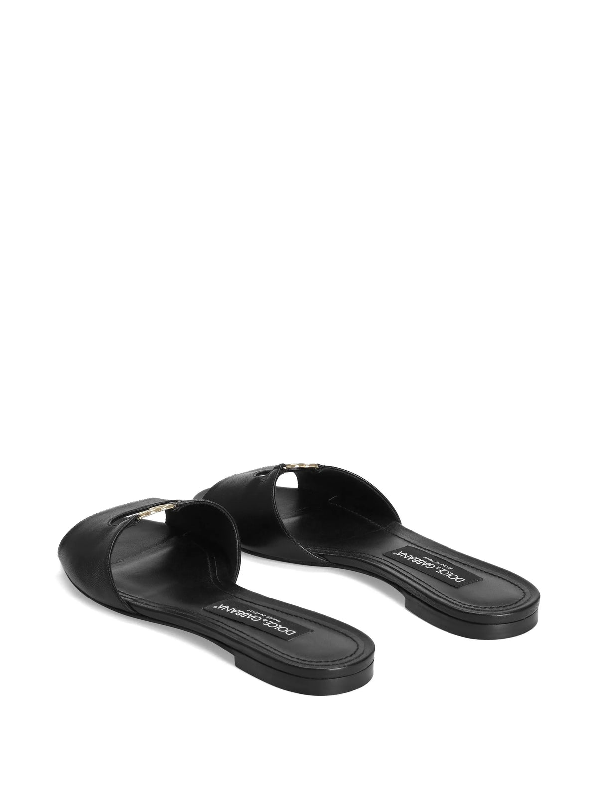 Dolce & Gabbana - Silk Nappa Leather Flat Slippers
