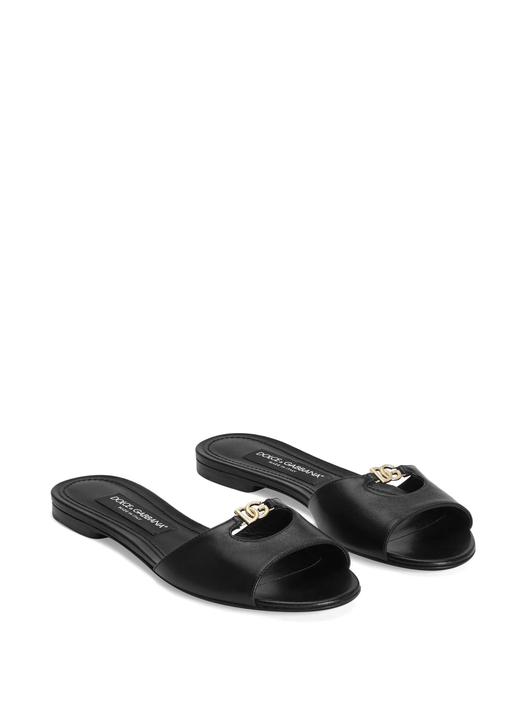 Dolce & Gabbana - Silk Nappa Leather Flat Slippers