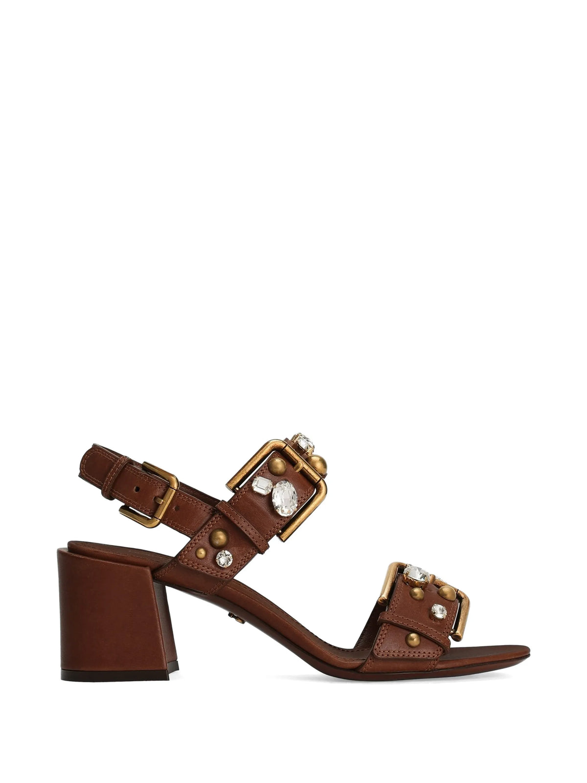 Dolce & Gabbana - Cowhide Keira Sandals With Embellishments