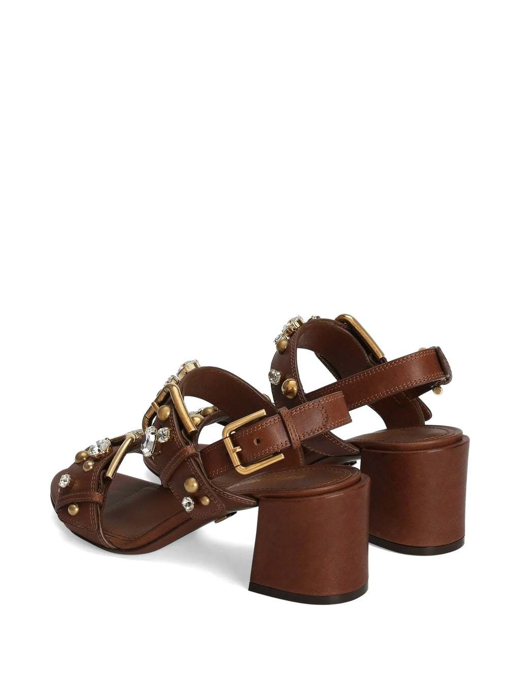 Dolce & Gabbana - Cowhide Keira Sandals With Embellishments