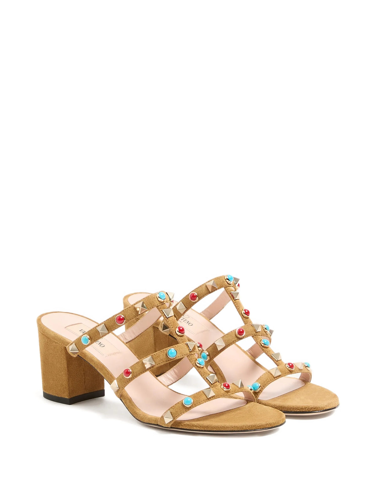 Valentino - Rockstud Cabochon-embellished Leather Sandals