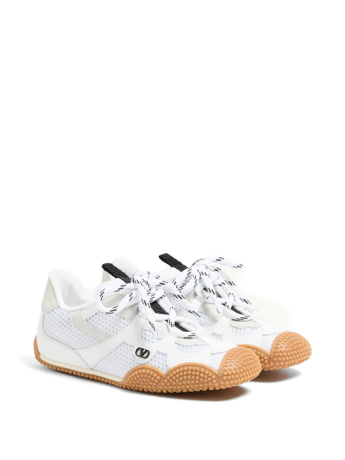 Valentino - Amphibia Sneakers In Rubberized Calfskin And Split Leather