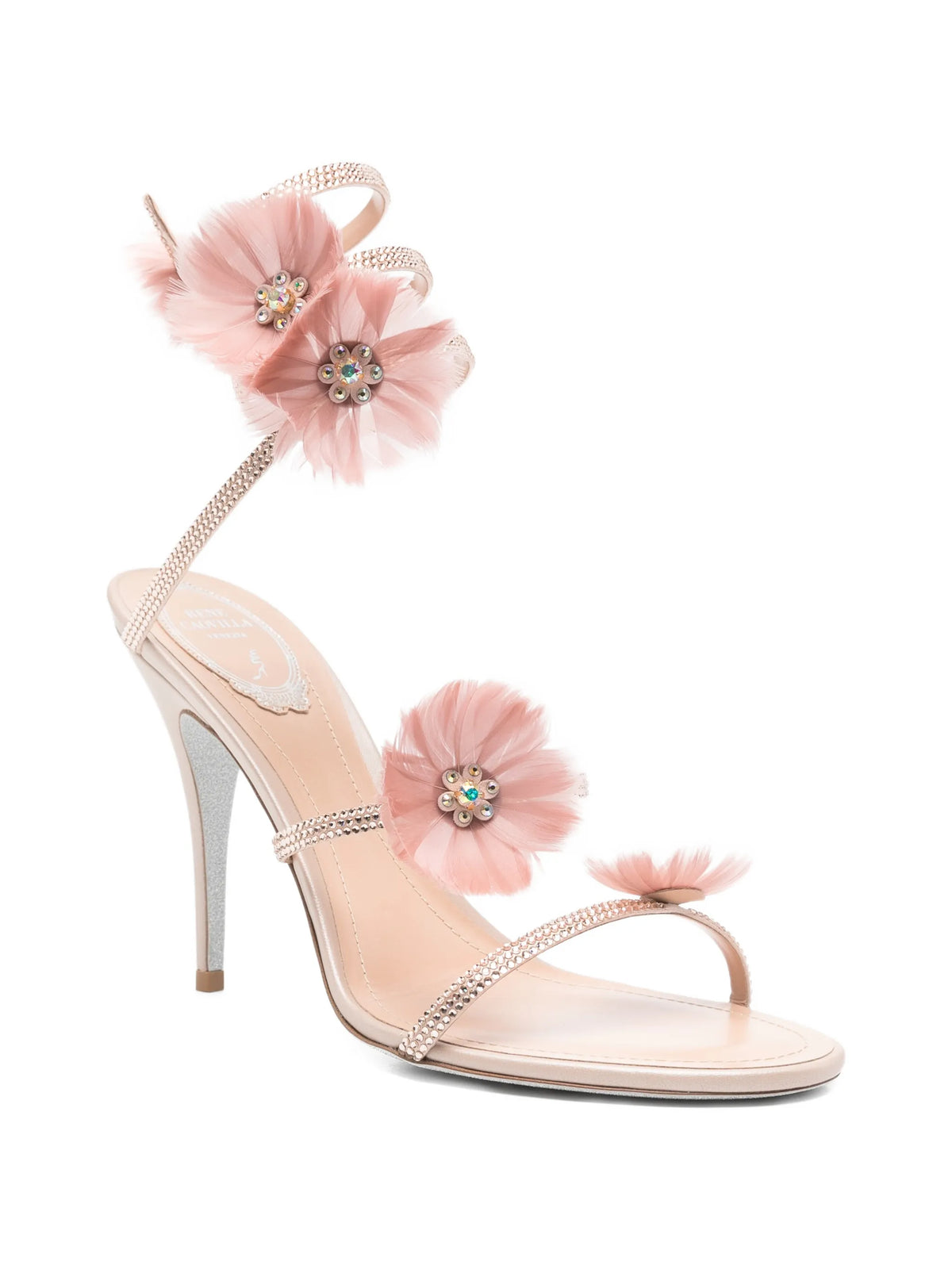 René Caovilla - Jolene Embellished-flowers Heeled Sandals