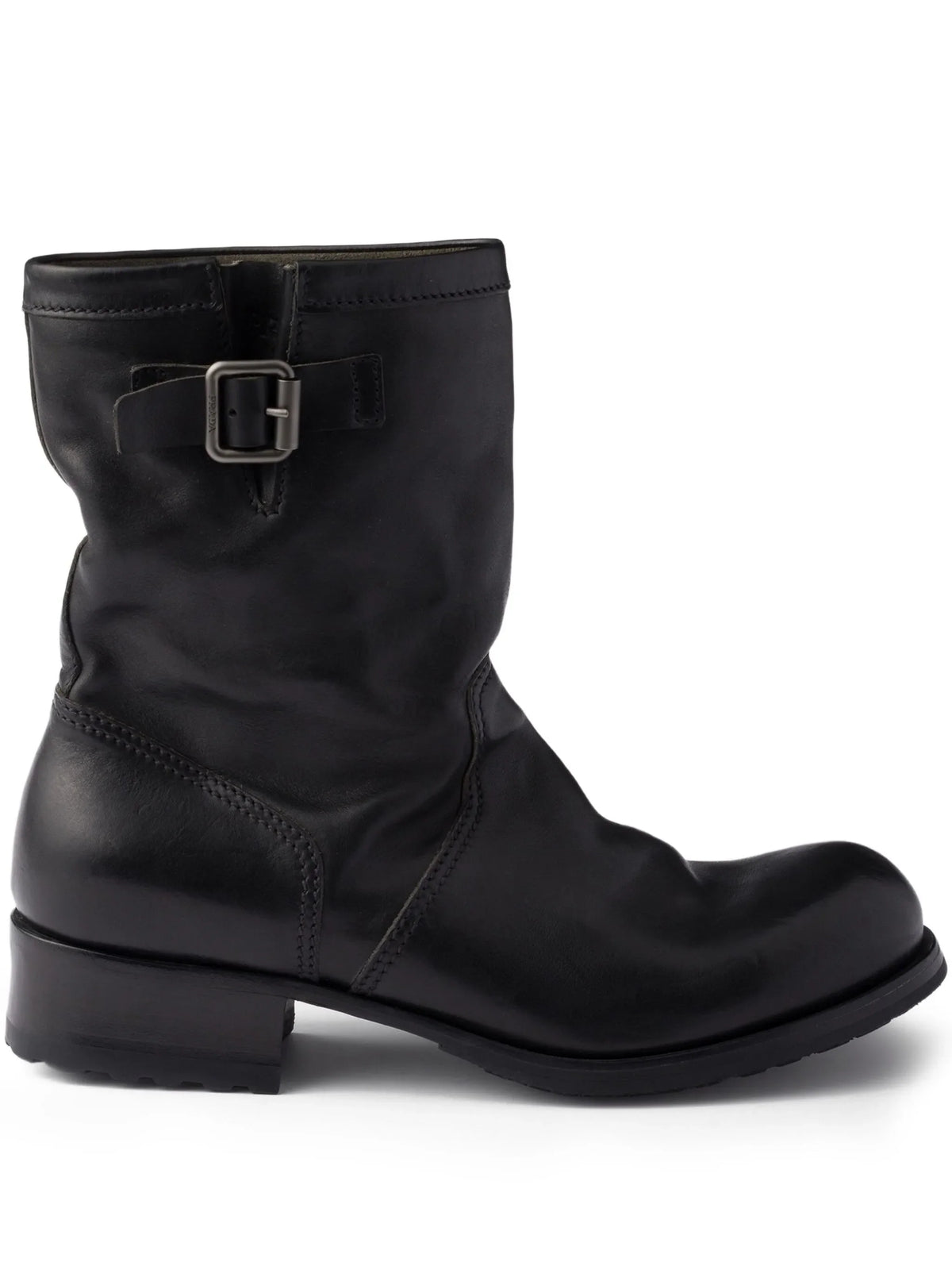 Prada - 40mm Leather Buckle Boots