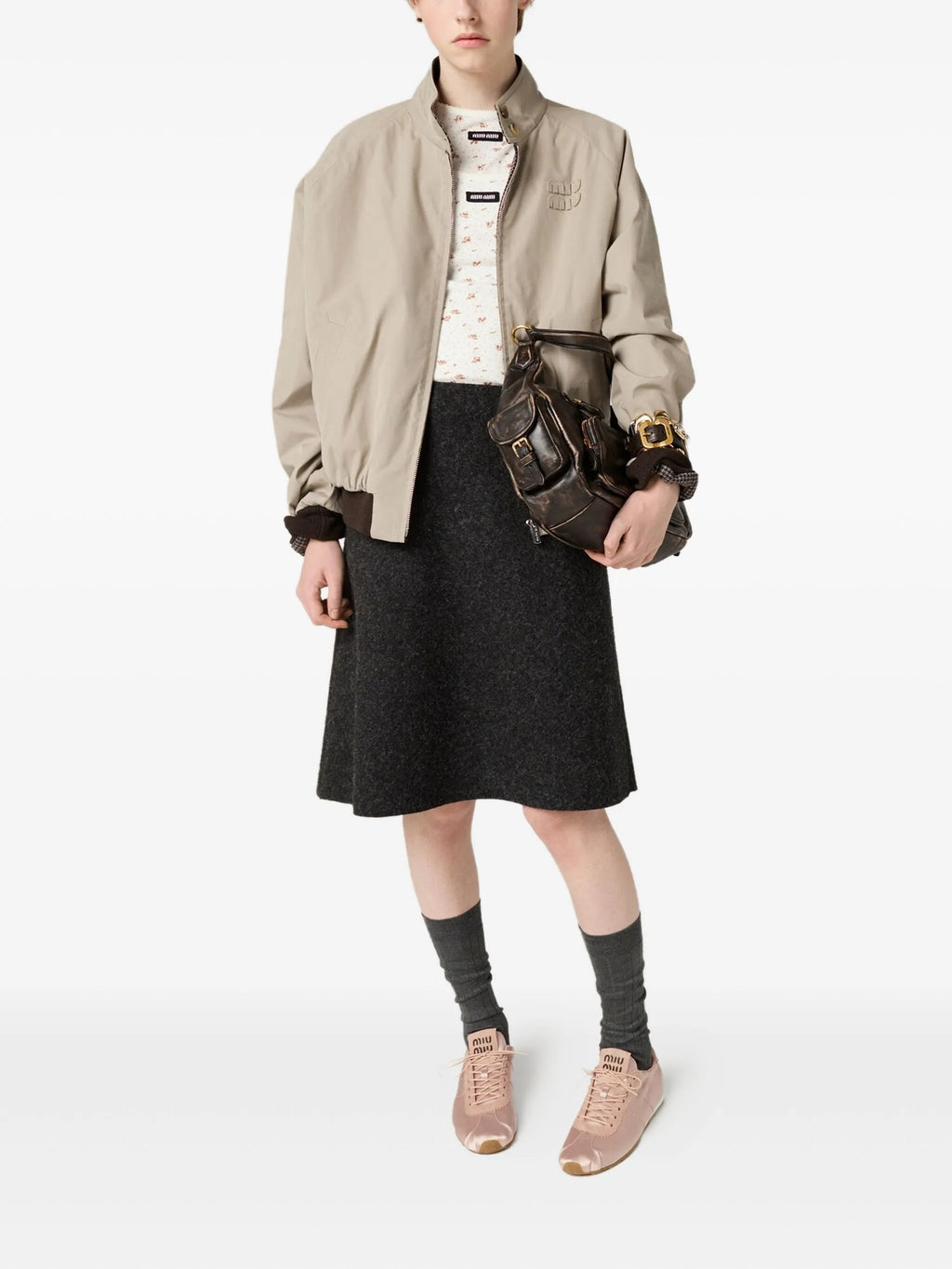 Miu Miu - Plume Suede-trimmed Sneakers