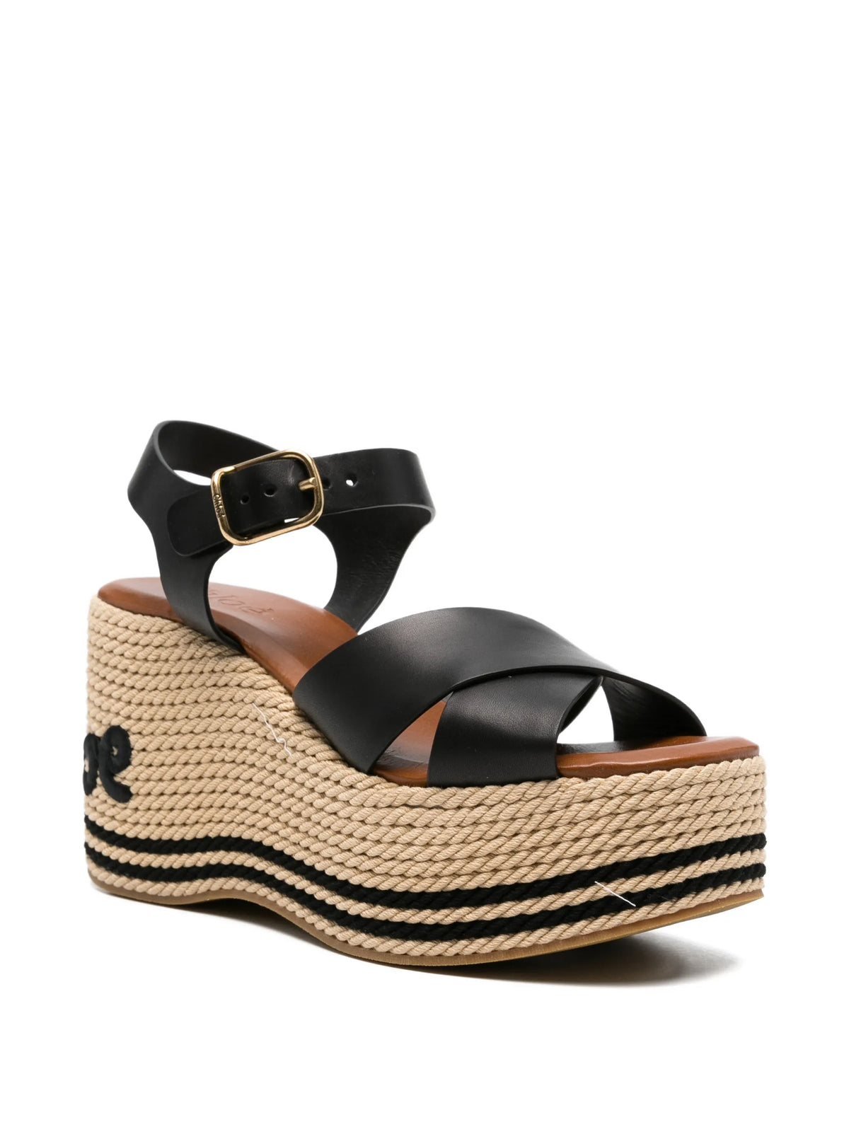 Chloé - Logo-embroidered Platform Wedge Sandals