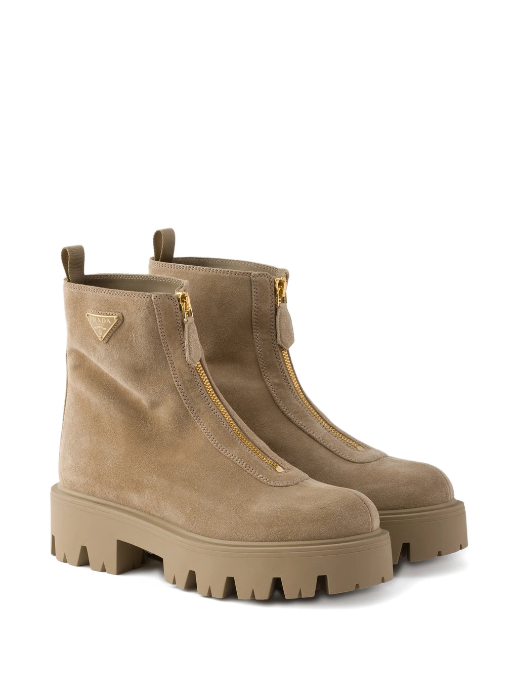 Prada - Suede Booties With Zip