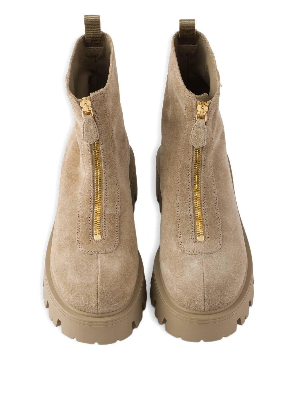 Prada - Suede Booties With Zip